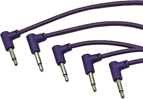 Luigis Modular M-PAR Right Angled Eurorack Patch Cables - Package of 5 Purple Cables, 12" (30 cm) in Kuwait