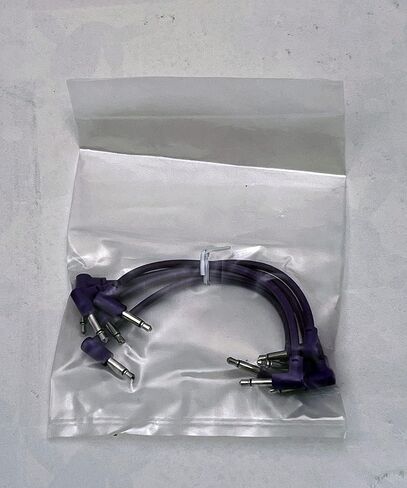 Luigis Modular M-PAR Right Angled Eurorack Patch Cables - Package of 5 Purple Cables, 12" (30 cm) in Kuwait