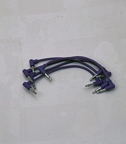 Luigis Modular M-PAR Right Angled Eurorack Patch Cables - Package of 5 Purple Cables, 12" (30 cm) in Kuwait