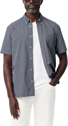 Lacoste Men's Core Collection Regular Fit Short Sleeve Checked Shirt in Saudi Arabia