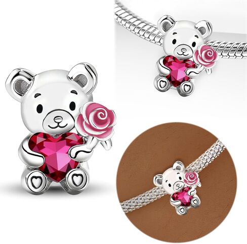 سحر سلسلة الحيوانات اللطيفة من MADEONE لسوار سحر فضي للأساور والقلائد، هدايا للنساء in Kuwait