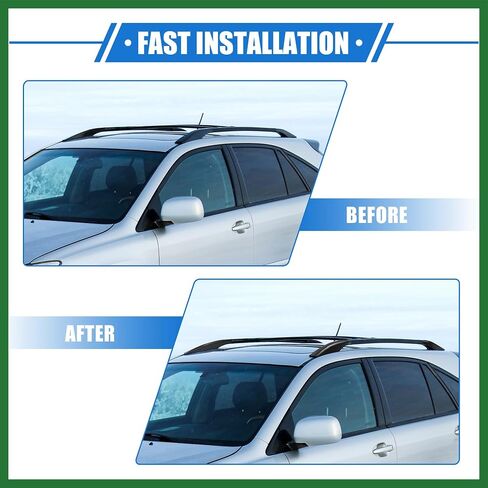 Motoforti 4pcs Car Roof Rack Side Rails End Cover Cap Compatible for Lexus RX350 RX400h RX330 2003-2009, Durable Plastic Black Cargo Rack Legs Protection Long-Lasting in Saudi Arabia