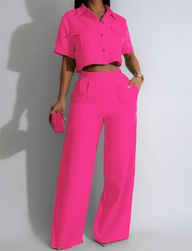 Women's Casual Tops Pants Two Piece Matching Sets Outfits in Saudi Arabia