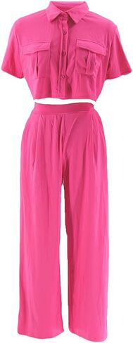 Women's Casual Tops Pants Two Piece Matching Sets Outfits in Saudi Arabia