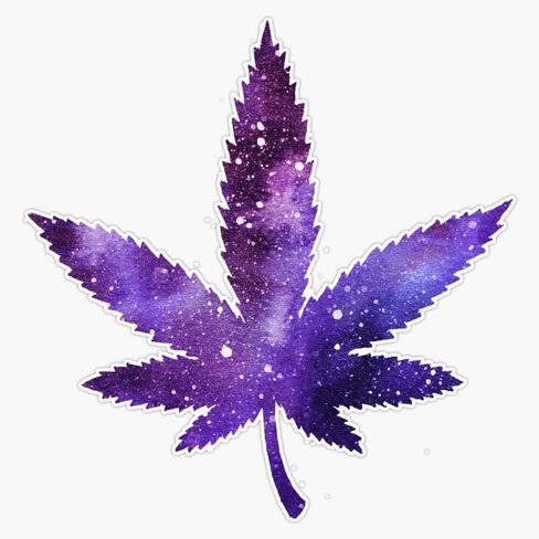 MAGNET Marijuana Leaf - Purple Space Magnetic Vinyl Sticker Decal Magnet 5" in Saudi Arabia