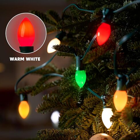 Joiedomi 25 Pack C7 Bulb, Replacement Light Bulbs for Christmas Outdoor, Indoor, Lawn, Tree, Panel Decor, E12 Candelabra Base, Longer Life 120 Volt, 6W in Kuwait