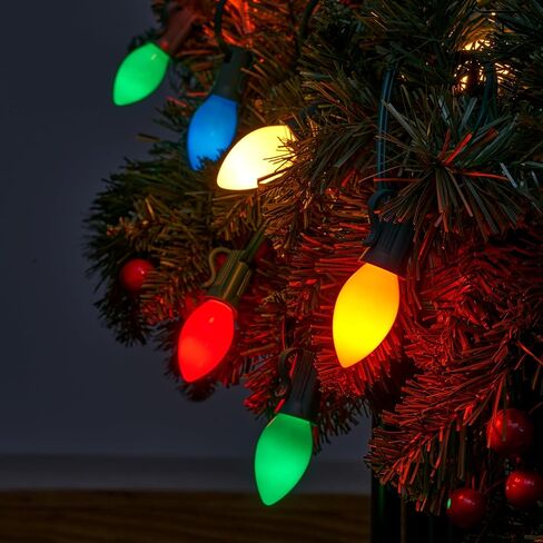 Joiedomi 25 Pack C7 Bulb, Replacement Light Bulbs for Christmas Outdoor, Indoor, Lawn, Tree, Panel Decor, E12 Candelabra Base, Longer Life 120 Volt, 6W in Kuwait