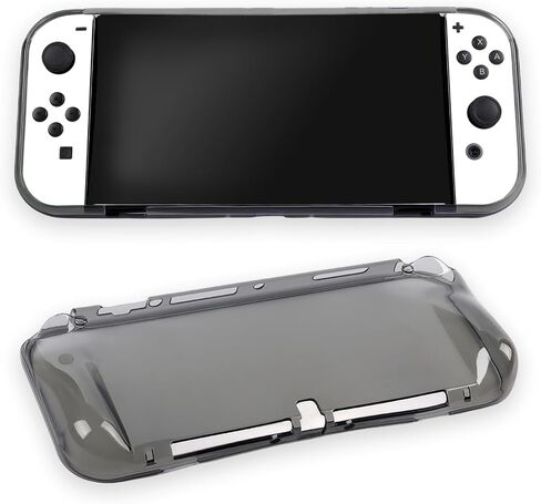 Protective Case for Nintendo Switch OLED, Unibody TPU Back Cover, Precision-Molded with Heat Dissipation, Anti-Slip/Scratch/Fingerprint, Ergonomic Grip, Lightweight Durable (Clear) in Kuwait