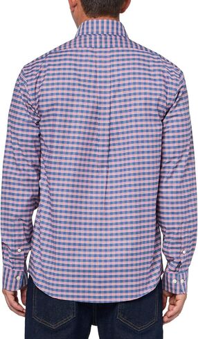 Brooks Brothers Stretch Cotton Non-Iron Oxford Polo Button Down Collar, Navy Ground Check Shirt, Navygroundchk in Saudi Arabia