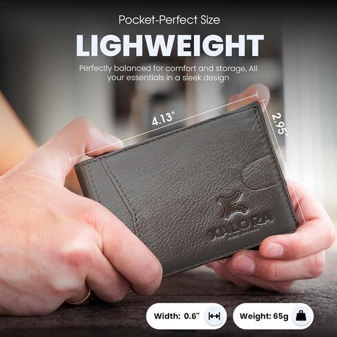 XALORA Mens Wallet Genuine Nappa Leather Wallet Stylish Slim Bifold RFID Blocking – 2 ID Windows | 11 Card Holder | Cash Pocket & Gift Box - Brown in Saudi Arabia
