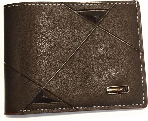 Men’s Slim PU Leather Bi-Fold Wallet – Dark Brown, Durable Stylish Design with Multi Card Slots & Clear ID Window – Minimalist Front or Back Pocket Wallet, Gift for Men in Saudi Arabia