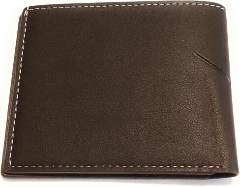 Men’s Slim PU Leather Bi-Fold Wallet – Dark Brown, Durable Stylish Design with Multi Card Slots & Clear ID Window – Minimalist Front or Back Pocket Wallet, Gift for Men in Saudi Arabia