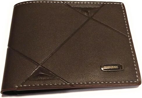 Men’s Slim PU Leather Bi-Fold Wallet – Dark Brown, Durable Stylish Design with Multi Card Slots & Clear ID Window – Minimalist Front or Back Pocket Wallet, Gift for Men in Saudi Arabia