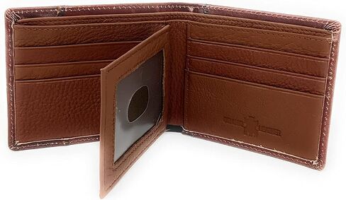 Western Men's Cowboy Leather Floral Tooled Laser Cut Mexican 50 Pesos Short Wallet in 5 colors (Brown/Tan) in Saudi Arabia