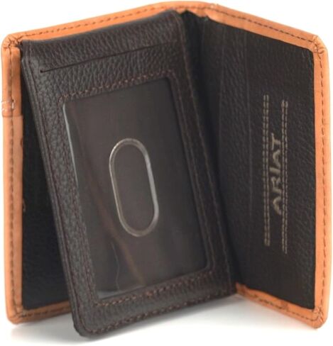 ARIAT Bifold Flip Calf Hair Basketweave Wallet, Natural in Saudi Arabia