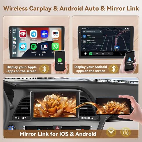Hikity 9 "Android Car Radio Touchscreen Car Stereo لـ Hyundai Sonata 2015 2016 2017 مع Carplay اللاسلكي Android Auto 2+64G Link GPS WiFi Bluetooth SWC Cam FM MIC in Saudi Arabia