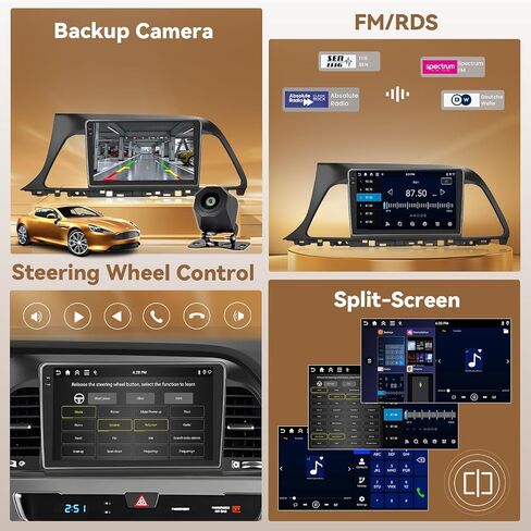 Hikity 9 "Android Car Radio Touchscreen Car Stereo لـ Hyundai Sonata 2015 2016 2017 مع Carplay اللاسلكي Android Auto 2+64G Link GPS WiFi Bluetooth SWC Cam FM MIC in Saudi Arabia