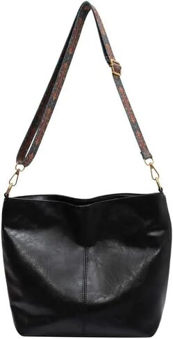 Oversize Pu Leather Tote Women Weekender Bag Shopper bag Travel Purse, Crossbody Bag Capacity Shoulder Bags-Black in Saudi Arabia