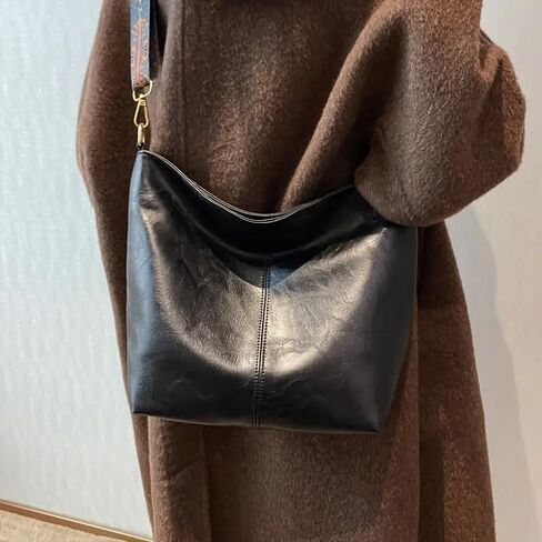 Oversize Pu Leather Tote Women Weekender Bag Shopper bag Travel Purse, Crossbody Bag Capacity Shoulder Bags-Black in Saudi Arabia