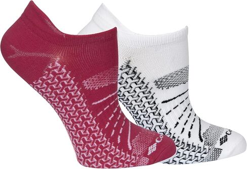 Columbia Women's Mapped No Show Socks 2 Pair, Dark Fuchsia/White, One Size in Saudi Arabia