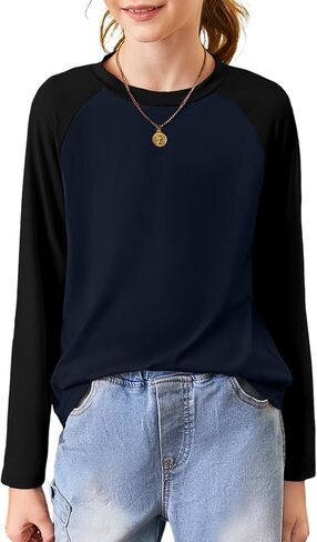 blibean Tween Girls Color Blocked Long Sleeve T-Shirt Size 6-15 Years in Kuwait