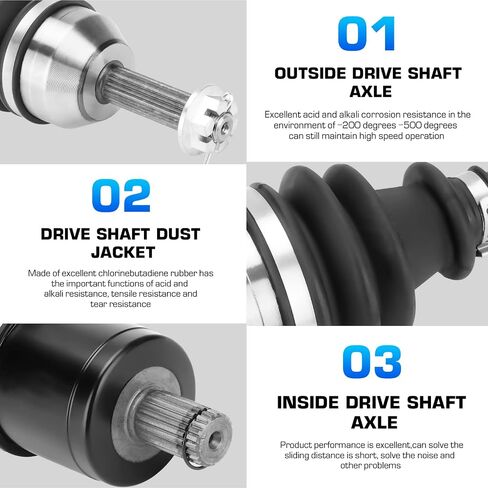Heavy Duty Front Left/Right Pair Axles for Polaris Ranger 400/500/570/800 Midsize 2010 2011 2012 2013 2014 in Saudi Arabia