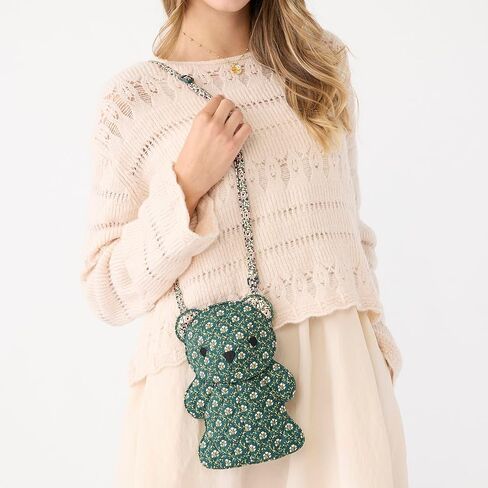 Vera Bradley Premium Cotton Bear Crossbody, Mistletoe Lattice in Saudi Arabia