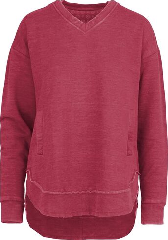 Royce Melange East Hall Fleece Sweatshirt: Vee-Neck Hi-Lo with Pockets in Saudi Arabia