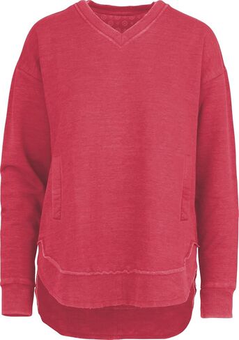 Royce Melange East Hall Fleece Sweatshirt: Vee-Neck Hi-Lo with Pockets in Saudi Arabia