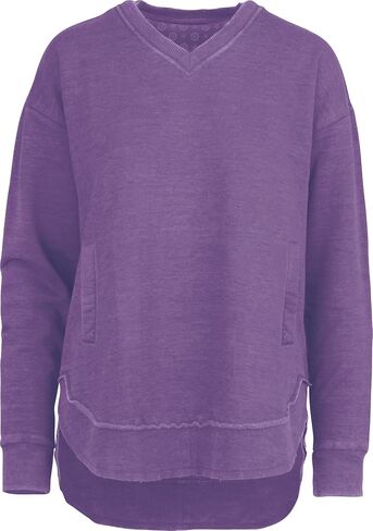 Royce Melange East Hall Fleece Sweatshirt: Vee-Neck Hi-Lo with Pockets in Saudi Arabia