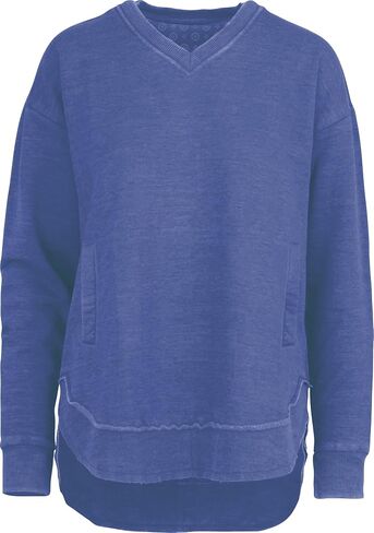 Royce Melange East Hall Fleece Sweatshirt: Vee-Neck Hi-Lo with Pockets in Saudi Arabia