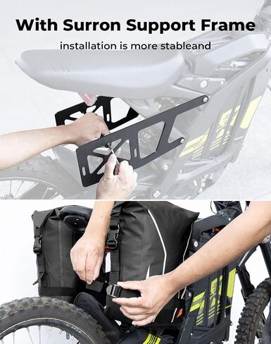 KEMIMOTO Motorcycle Saddlebags,Waterproof Luggage Bag with Surron support frame, Bike Panniers Compatible with Sur-Ron Light Bee X and S X160 X260, 12L in Saudi Arabia