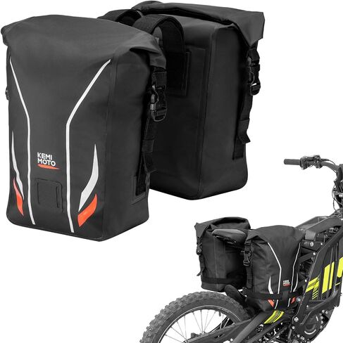KEMIMOTO Motorcycle Saddlebags,Waterproof Luggage Bag with Surron support frame, Bike Panniers Compatible with Sur-Ron Light Bee X and S X160 X260, 12L in Saudi Arabia