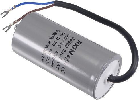 مكثف تشغيل uxcell CBB60 35 فائق التوهج 450 فولت تيار متردد 2 سلك 50/60 هرتز أسطوانة 96 × 45 مم مع طرف، مسمار تثبيت M8 لمحرك مضخة المياه لضاغط الهواء in Kuwait