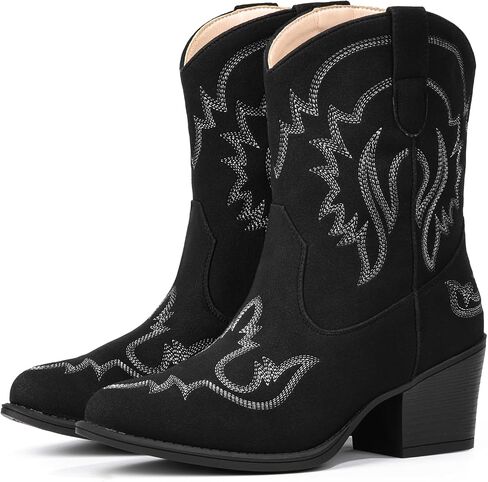 IXU Cowboy Boots for Women Ankle Cowgirl Boots Pointed Toe Short Western Booties in Kuwait