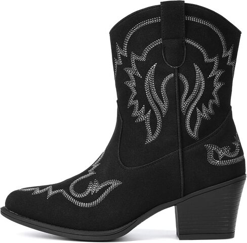 IXU Cowboy Boots for Women Ankle Cowgirl Boots Pointed Toe Short Western Booties in Kuwait