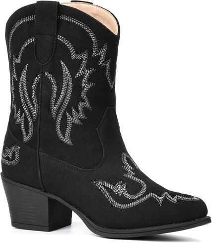 IXU Cowboy Boots for Women Ankle Cowgirl Boots Pointed Toe Short Western Booties in Kuwait