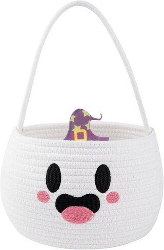 Halloween Basket for Kids, Pumpkin Basket with Handle, Trick or Treat Bucket, Small Orange Halloween Decorations, Pumpkin Candy Bucket Halloween Party Favors in Saudi Arabia