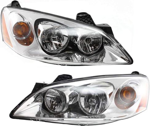 زوج تجميع المصابيح الأمامية Garage-Pro لسيارة Pontiac G6 2005-2010، هالوجين مع لمبة (مصابيح) سيدان، بدون حزمة CTF، يستبدل #20821144 20821143 in Saudi Arabia