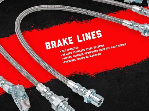 Rough Country Rear Stainless Brake Line for 1999-2004 Ford Super Duty - 89713 in Saudi Arabia