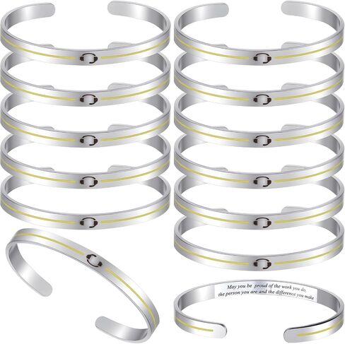 12 Pcs 911 Dispatcher Gifts Bracelet Telecommunicator Appreciation Gifts Retirement Accessories Truck Dispatch Ornament Thin Gold Line 911 Bracelet for Women Men in Saudi Arabia