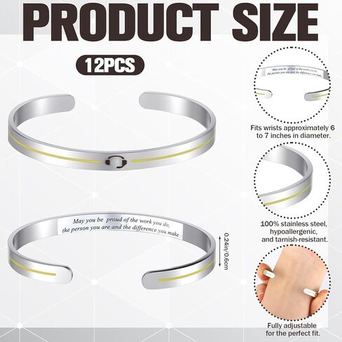 12 Pcs 911 Dispatcher Gifts Bracelet Telecommunicator Appreciation Gifts Retirement Accessories Truck Dispatch Ornament Thin Gold Line 911 Bracelet for Women Men in Saudi Arabia