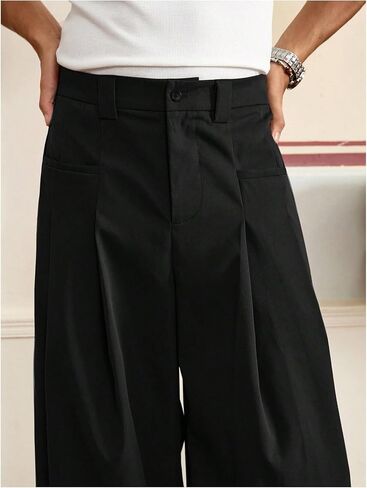 Verdusa Men's Wide Leg Dress Pants Business Casual Baggy Trousers with Pockets in Saudi Arabia