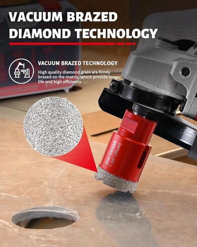 DAYDOOR Diamond Hole Saw Kit, 13PCS Diamond Core Drill Bit Set 6/6/8/20/25/35/50/75/100+20mm Finger Bit+50mm Beveling Chamfer Bit, Diamond Hole Saw Drill Bits for Tile Ceramic Porcelain in Saudi Arabia