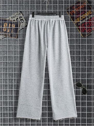 Men's Stacked Baggy Sweatpants Drawstring Waist Straight Leg Track Pants Streetwear in Saudi Arabia