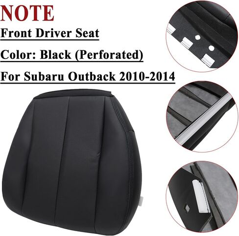 NLQR Front Passenger Side Bottom Replacement Seat Cover Black Perforated Microfiber Leather Compatible with Subaru Outback 2010 2011 2012 2013 2014 in Saudi Arabia