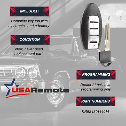 fits Nissan Altima/Pathfinder / JX35 / QX60 Smart key Fob Keyless Entry Remote 2013 2014 2015 2016 (KR5S180144014) in Saudi Arabia