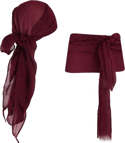 Pirate Costume Men Women Halloween Bandana and Belt Set Accessories for Pirate Hat Styling & Themed Adventures in Saudi Arabia