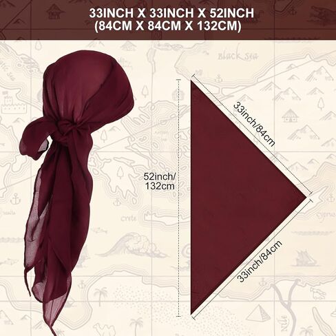 Pirate Costume Men Women Halloween Bandana and Belt Set Accessories for Pirate Hat Styling & Themed Adventures in Saudi Arabia
