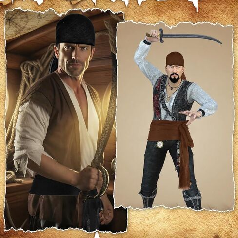 Pirate Costume Men Women Halloween Bandana and Belt Set Accessories for Pirate Hat Styling & Themed Adventures in Saudi Arabia